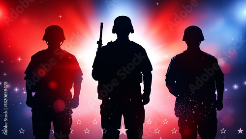 Patriotic Veterans Day Tribute Background Set – American Flag, Soldiers & Memorial Designs.
