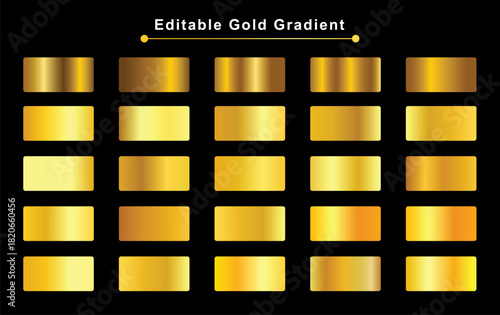 gold gradient vector palette set,gold metal numbers collection