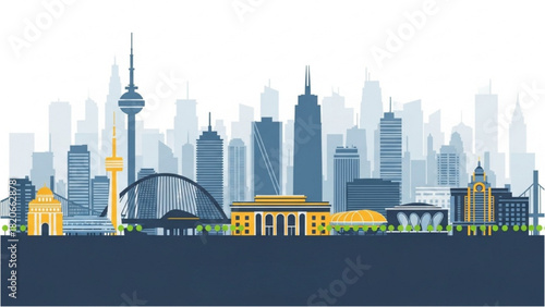 Cityscape Skyline Silhouettes An Urban Landscape's Architectural Wonders