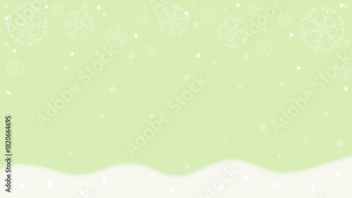 Light Green Background Wallpaper Decorated With Sparkling Snowflakes In Winter Season