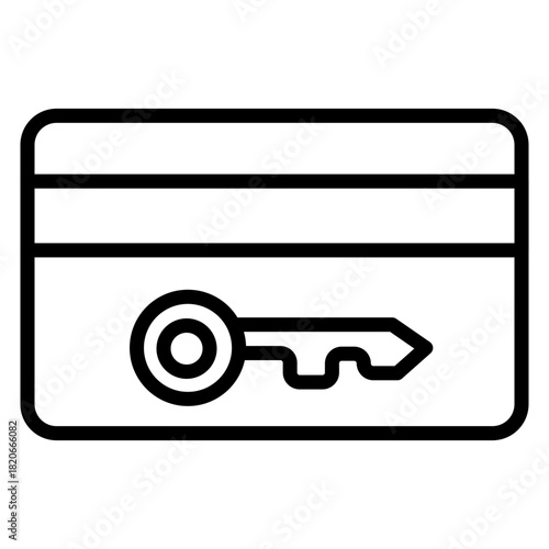 Keycard vector line icon design