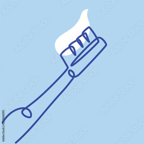 Toothpaste one line drawing. Toothpaste single line illustration. Toothpaste minimalist line art. Toothpaste vector art