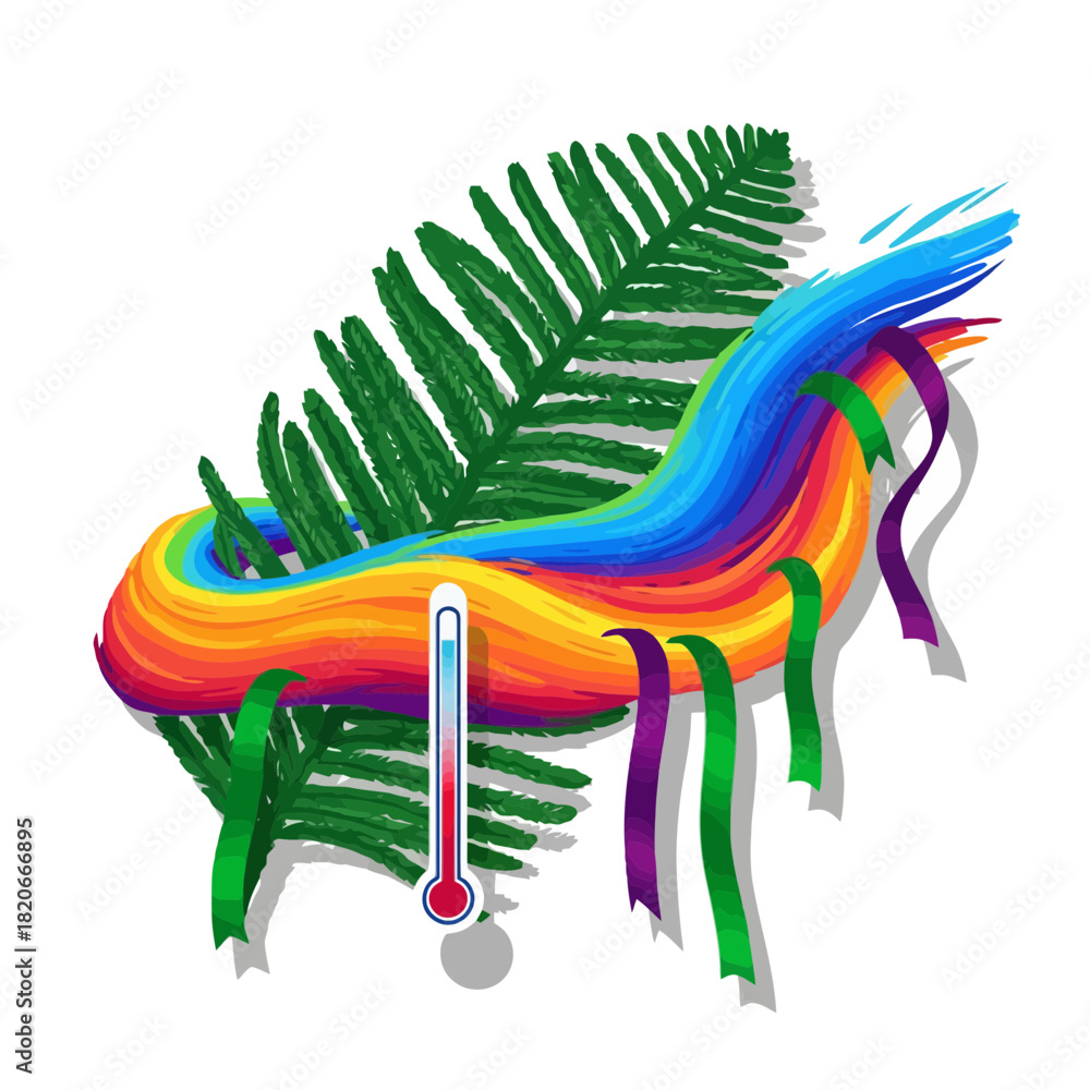 Naklejka premium Tropical Nature's Vibrant Temperature Indicator Art