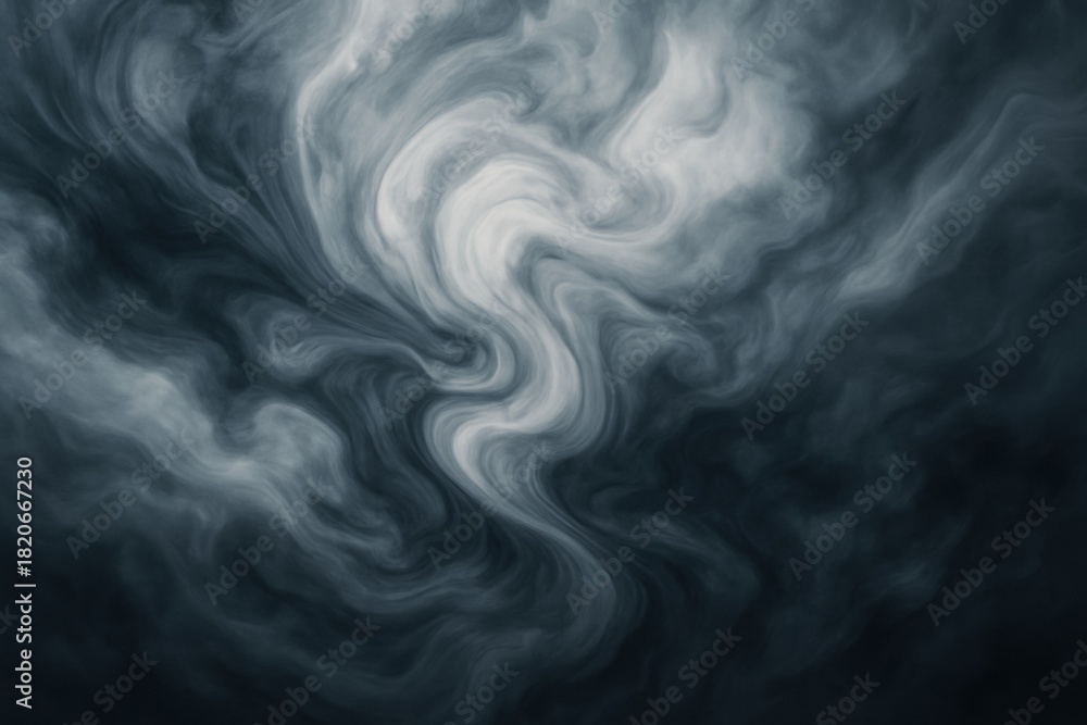 Obraz premium Abstract swirling smoke pattern with light and dark tones creating a dynamic background on a dark backdrop. Ai generative. Ai generative
