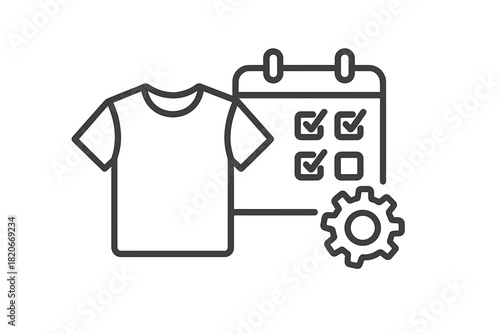 Managing apparel production schedule using gear settings and calendar checklist