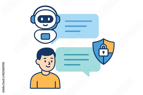 Secure digital communication between chatbot and person with data privacy shield