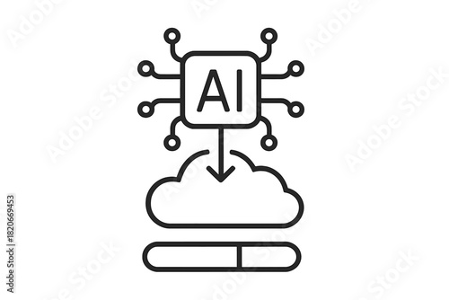 Artificial intelligence processor connected to cloud storage and data transfer progress bar