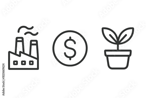 Industrial production, financial investment, and sustainable business growth concepts