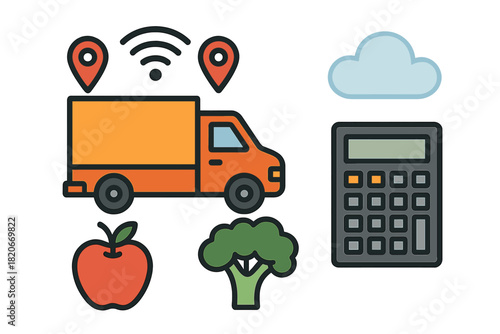 E-commerce food delivery logistics and supply chain management with tracking and cost calculation