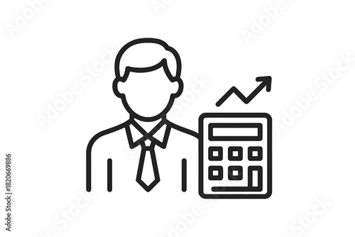Professional person with calculator showing financial growth and business success