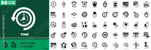 Time Duotone Editable Icons set