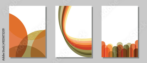Orange abstract background vector design. Set of cover design in 4A size. Suit for annual report, poster, card, invitation, voucher, and others.