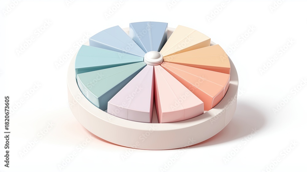 Obraz premium Pastel Circular Pill Organizer with Twelve Compartments