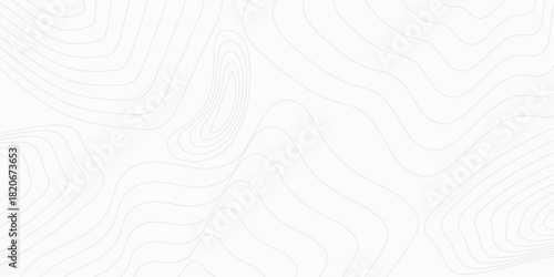 Topographic background and texture, monochrome image. 3D waves. Cartography Background, with black on white contours  topography stylized height of the lines, abstract illustration.