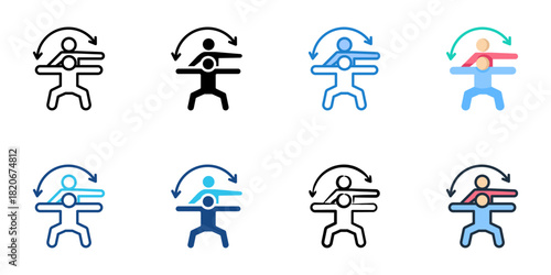 Personal Trainer icon set multiple style collection 
