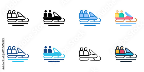 Luge icon set multiple style collection 
