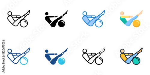 Pilates ball icon set multiple style collection 
