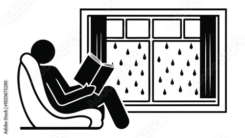 Realistic illustration of a person engrossed in reading a book presented as a banner or advertisement suitable for educational or promotional campaigns