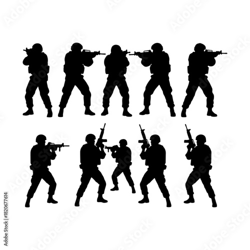 silhouette of a soldier in black icons