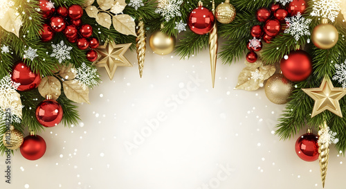 Wallpaper Mural Festive Christmas Ornament Arrangement with Red Berries and Golden Accents for Holiday Cheer Torontodigital.ca