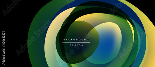 Abstract layers create swirling effect. Colors blend, forming dynamic visual composition. Text reads background design.