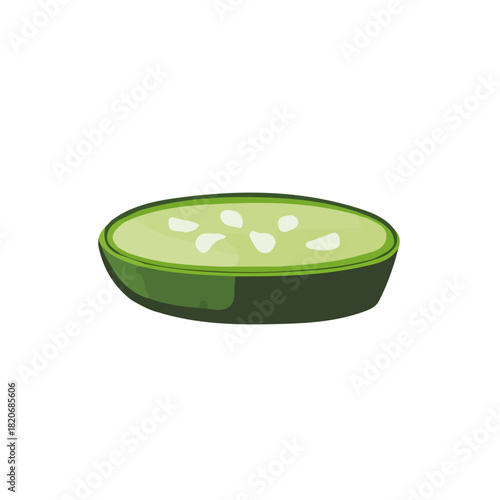 Icon clipart, Minimalistic 2D flat icon featuring a sliced_grape isolated on a white background, an element in vector and EPS format
