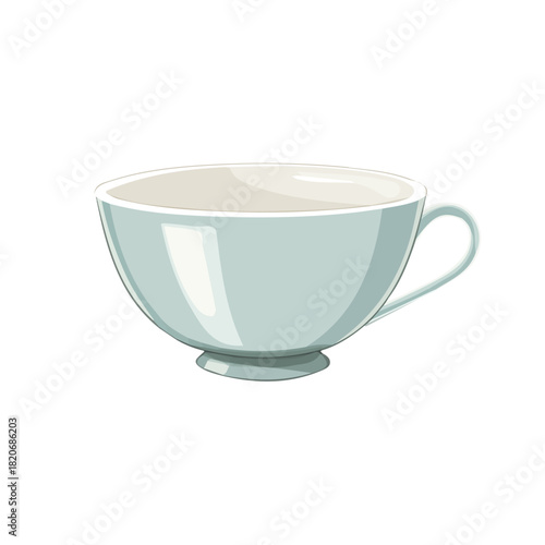 Cute Minimalistic 2D clipart, teacup isolated on a white background, an element in vector and EPS format, an Icon set