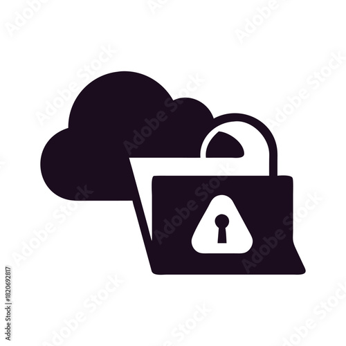 Cloud security alert icon symbolizing potential threats or vulnerabilities in cloud storage, emphasizing data protection and cybersecurity measures