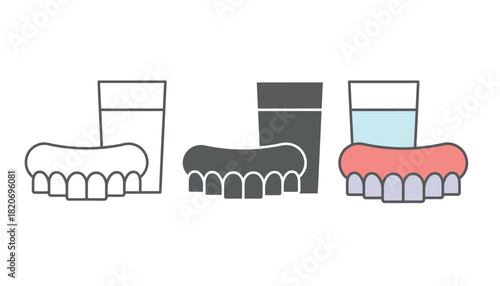 Dentures soaking in cleaning solution for a fresh, healthy smile