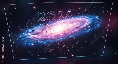 Futuristic view of galaxy with 