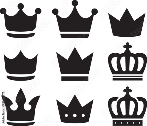 王冠のアイコンセット