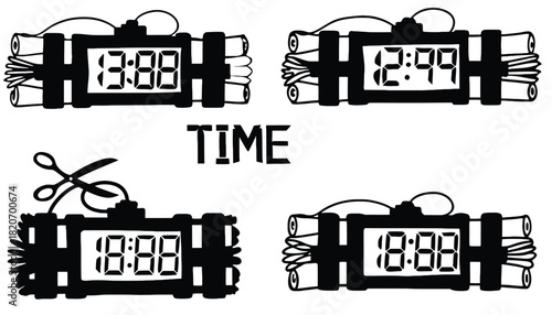 Digital timer bombs represent urgency and the pressure of time running out.
