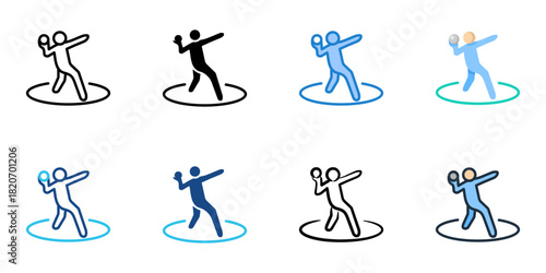Shot Put icon set multiple style collection 
