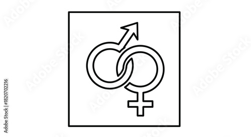 Striking symbol of gender equality and diversity promoting inclusivity and awareness with a modern minimalist style for social campaigns and educational resources, Generative AI.