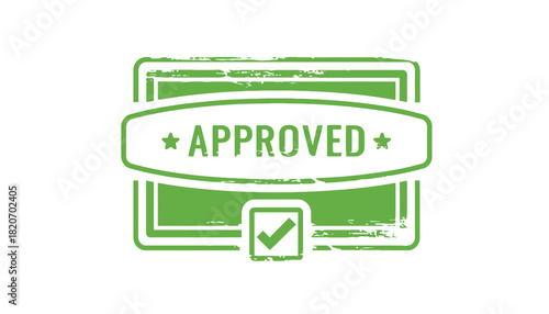 Green approved stamp with checkmark, symbolizing confirmation and success