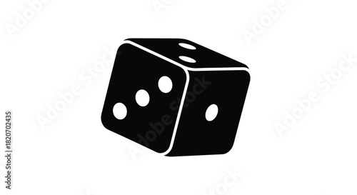 Black Dice Rolling Game with Luck and Chance Perfect for Casino Nights Gambling Strategy or a Risky Bet a Symbol of Uncertainty and Entertainment, Generative AI.