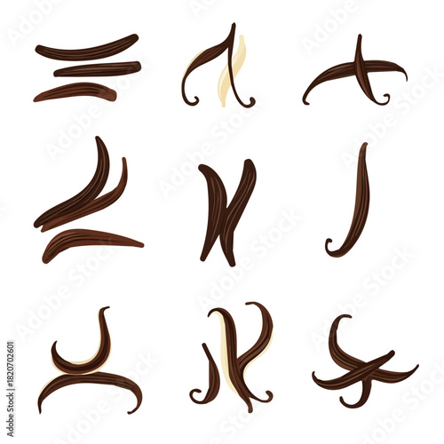 An Imaginary 2D flat icon_vanilla_pods_set, modern element in vector and EPS format_clean vector_isolated on a white background