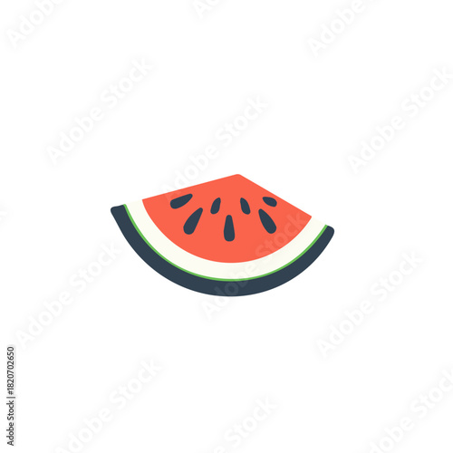 An Imaginary 2D flat icon_watermelon_slice, modern element in vector and EPS format_clean vector_isolated on a white background