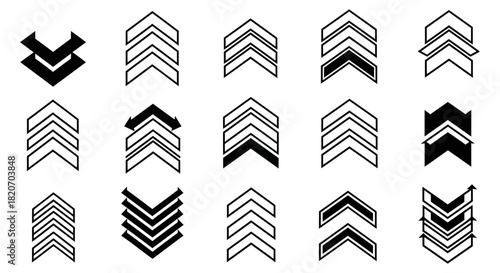 Vector arrows direction sign navigation pointers symbols guide up down left right graphic design elements set of icons