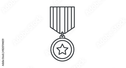 Celebrate triumph with this star medal icon a symbol of accomplishment and recognition perfect for awards achievements and patriotic designs, Generative AI