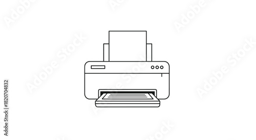 Sleek printer outline for modern office designs perfect for presentations websites or educational materials with a clean professional aesthetic, Generative AI