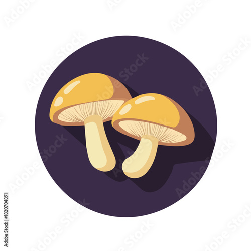 An Imaginary 2D flat icon_whole_mushroom, modern element in vector and EPS format_clean vector_isolated on a white background