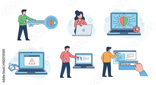 Cybersecurity concepts illustrated digital protection, data security, and access control