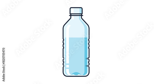 Stay hydrated with refreshing water in a clear plastic bottle perfect for health and wellness campaigns or promoting eco-friendly living and sustainable practices, Generative AI