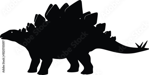 Stegosaurus silhouette, representing paleontology and the Jurassic period.