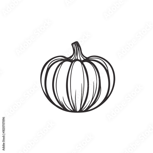 An Imaginary 2D flat icon_whole_pumpkin, modern element in vector and EPS format_clean vector_isolated on a white background