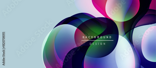 Abstract colorful shapes overlap, creating dynamic background. Gradient hues blend, offering modern visual experience.
