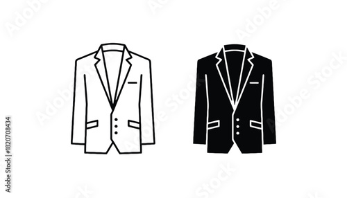 A simple illustration of two business suits in different colors
