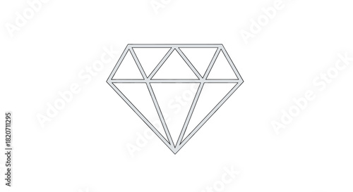 Elegant diamond outline design for logo creation and luxury branding projects a modern symbol perfect for jewelry fashion or upscale services, Generative AI.