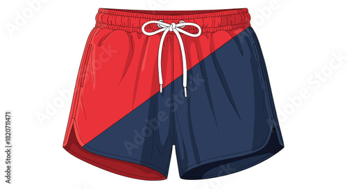 Stylish split-color athletic shorts for running and training perfect for active lifestyles and sportswear design inspiration with a modern touch, Generative AI.